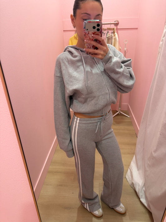 Grey Cloud Waffle Zip