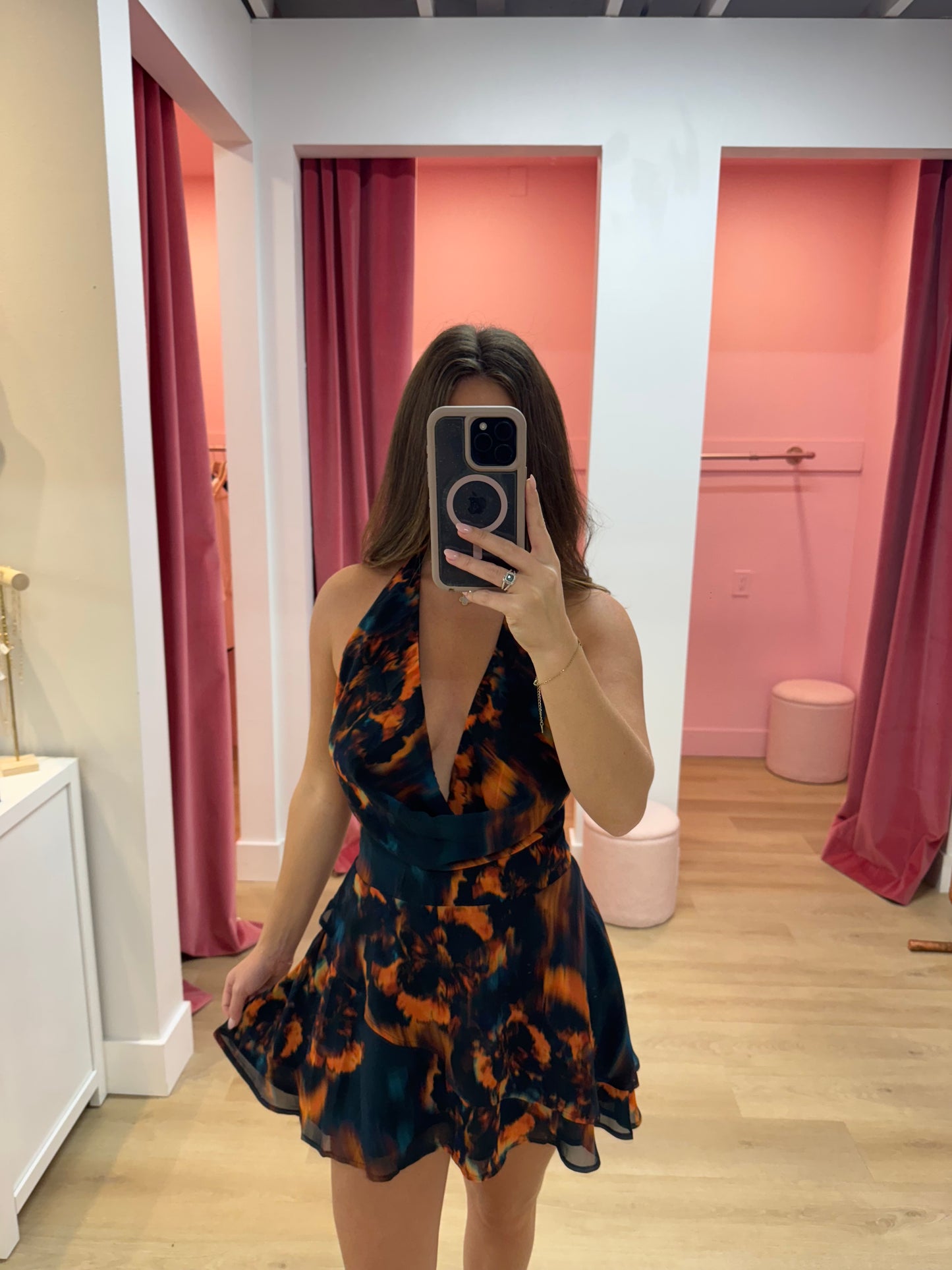Imali Cowl Mini Dress - VALINA ORANGE