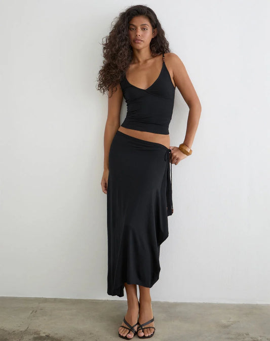 Soroya Beaded Top - JET BLACK