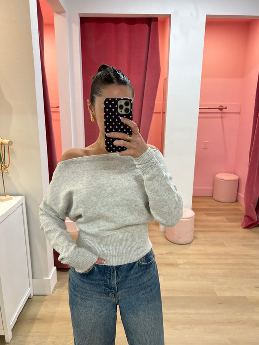 Chiara Off Shoulder Knit Sweater Top