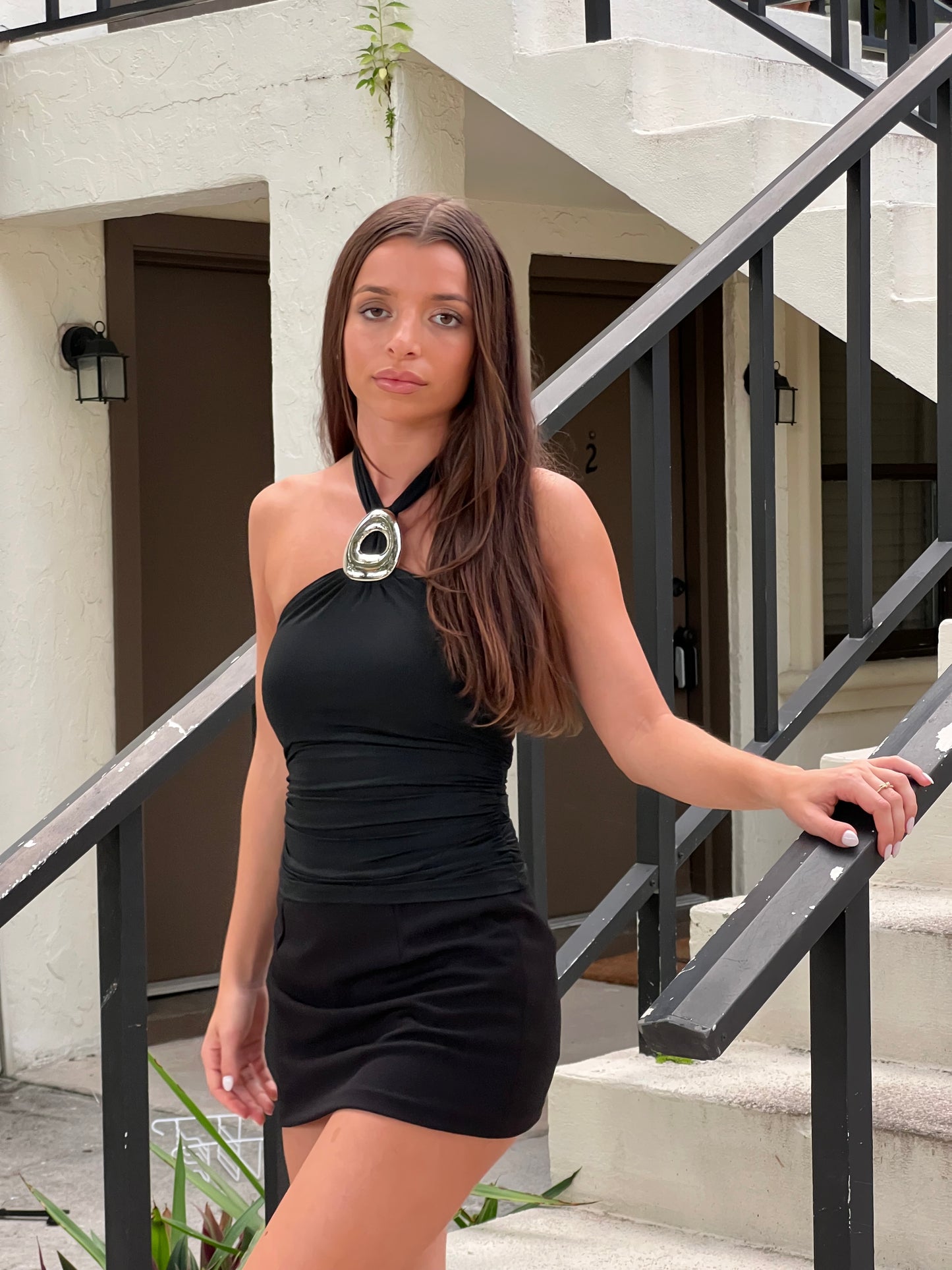 Indiana Keyhole Halter Top - BLACK