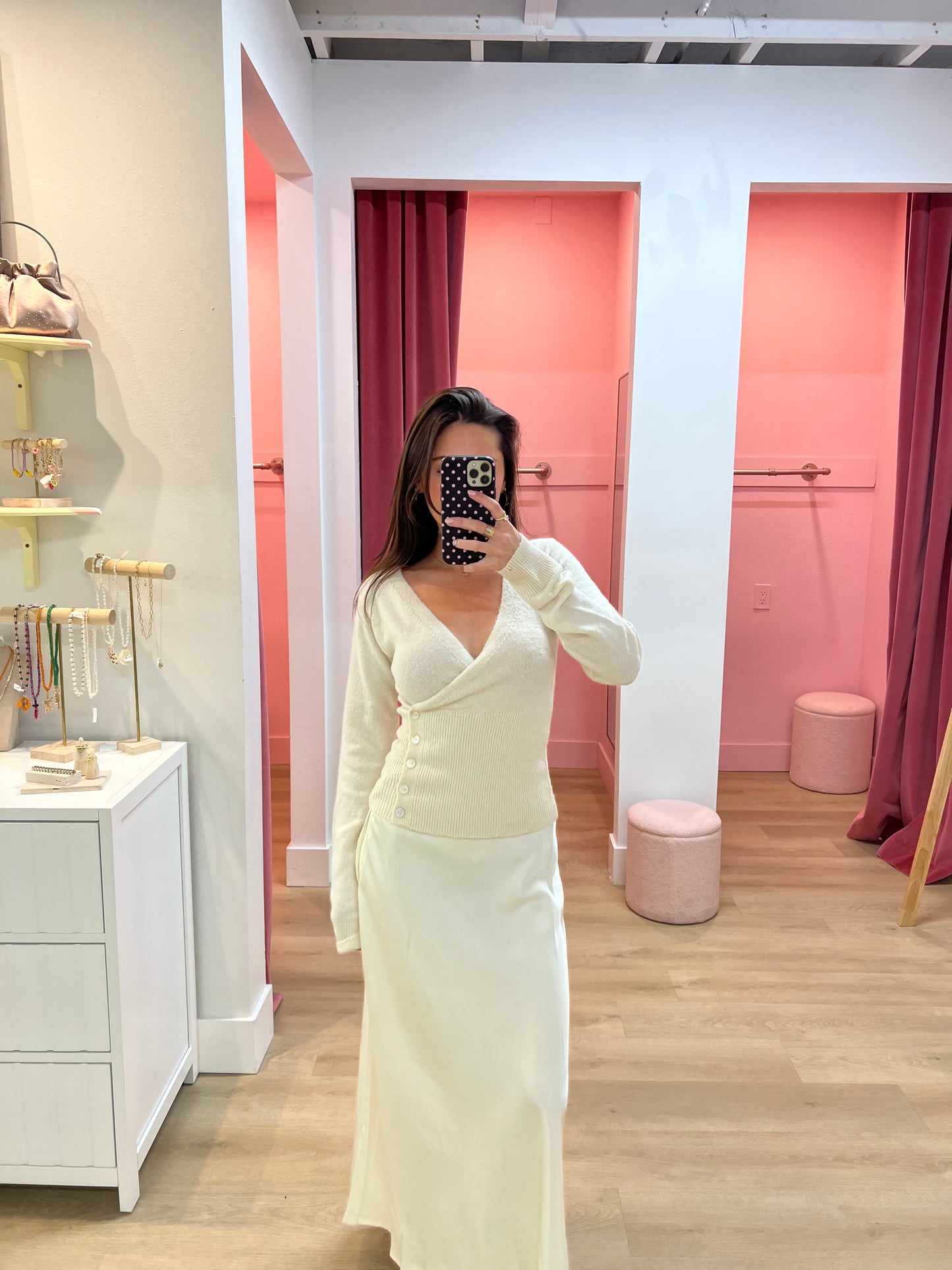 Lily Wrap Knit Top - Cream