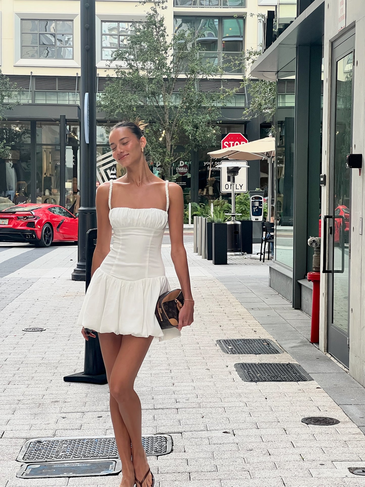 Mia Bust Bubble Dress in White