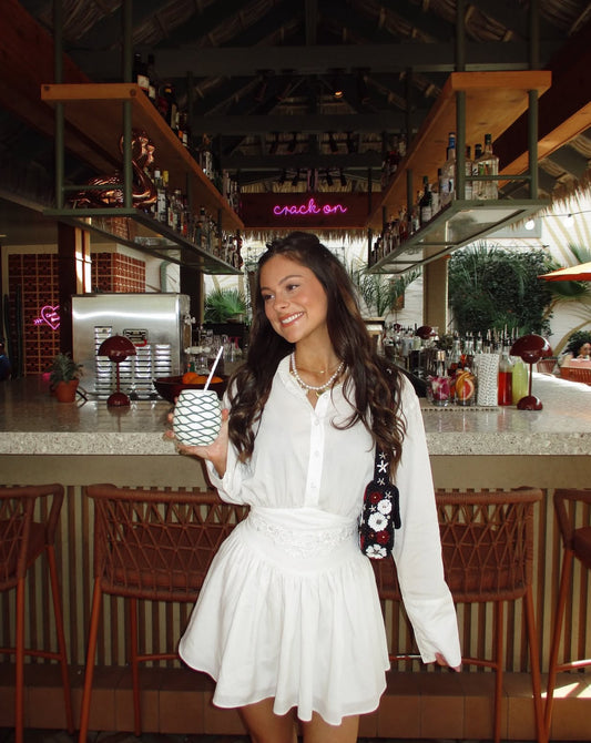 Jamila White Shirt Mini Dress with Waist Detail