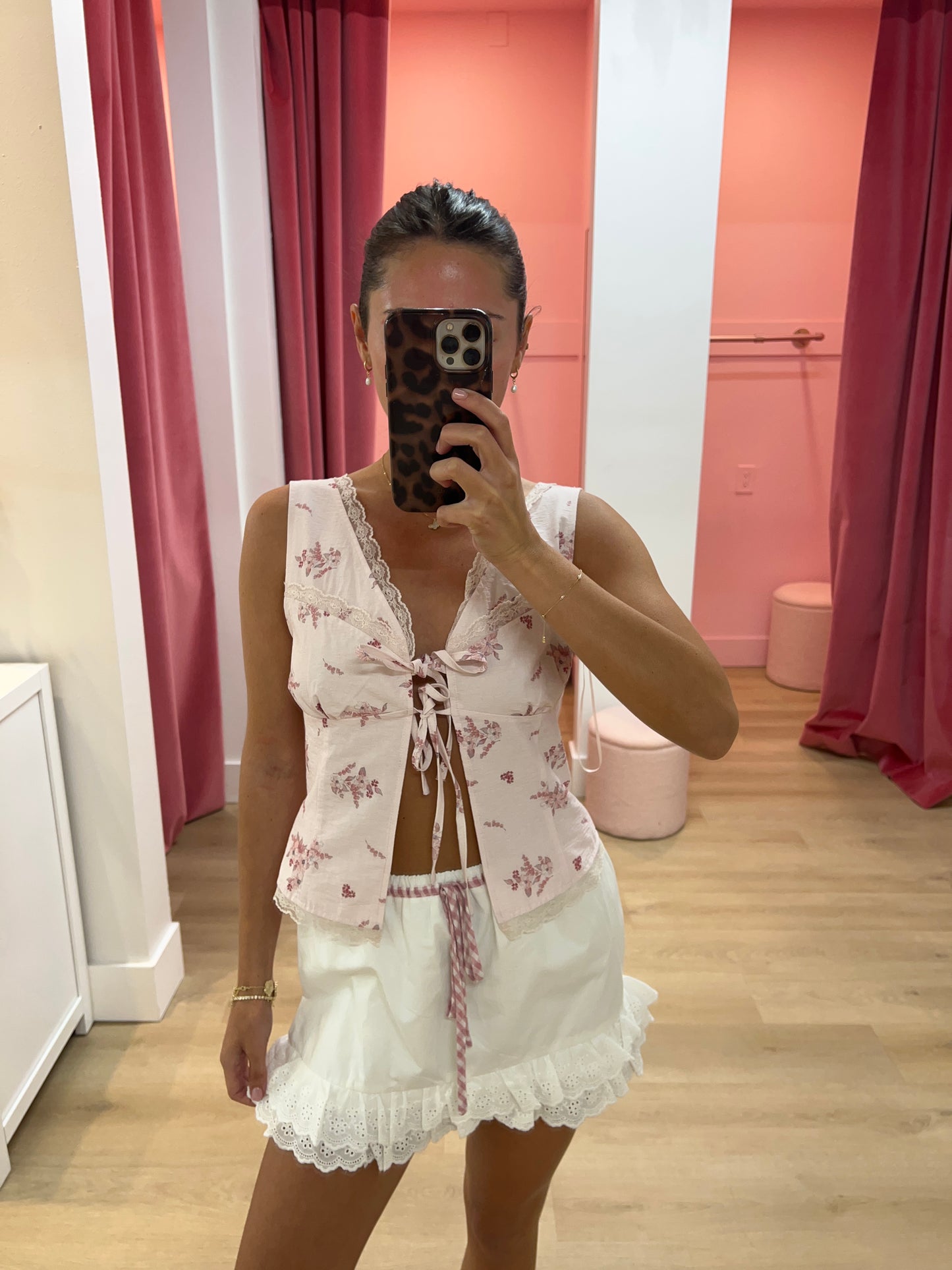 Connie Lace Trim Mini Skirt