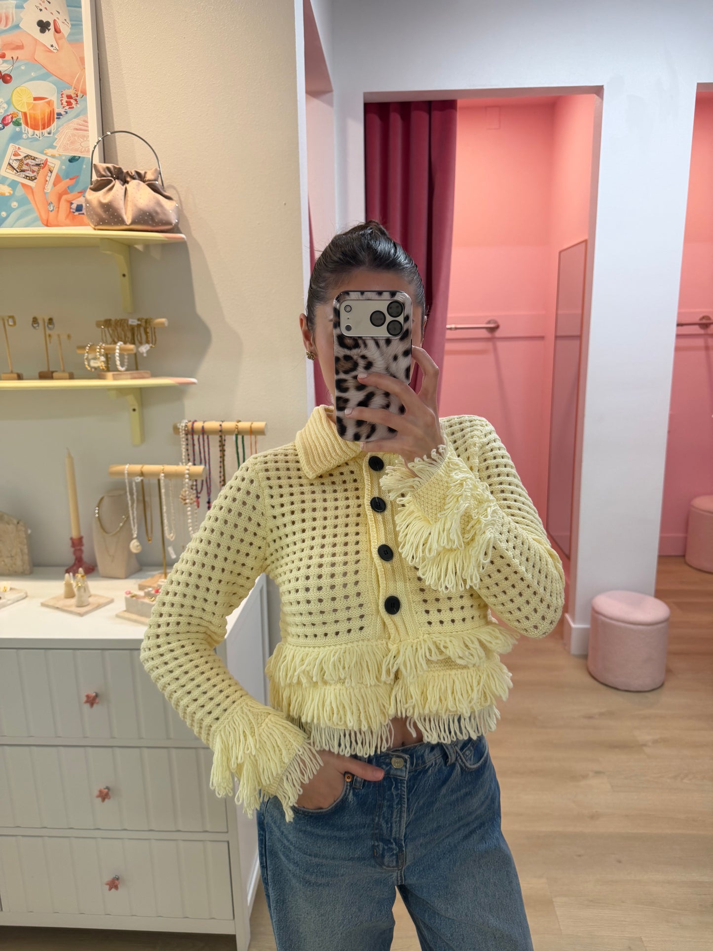 Willow Fringe Knit Cardigan - Ivory