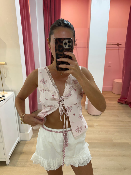 Connie Lace Trim Mini Skirt