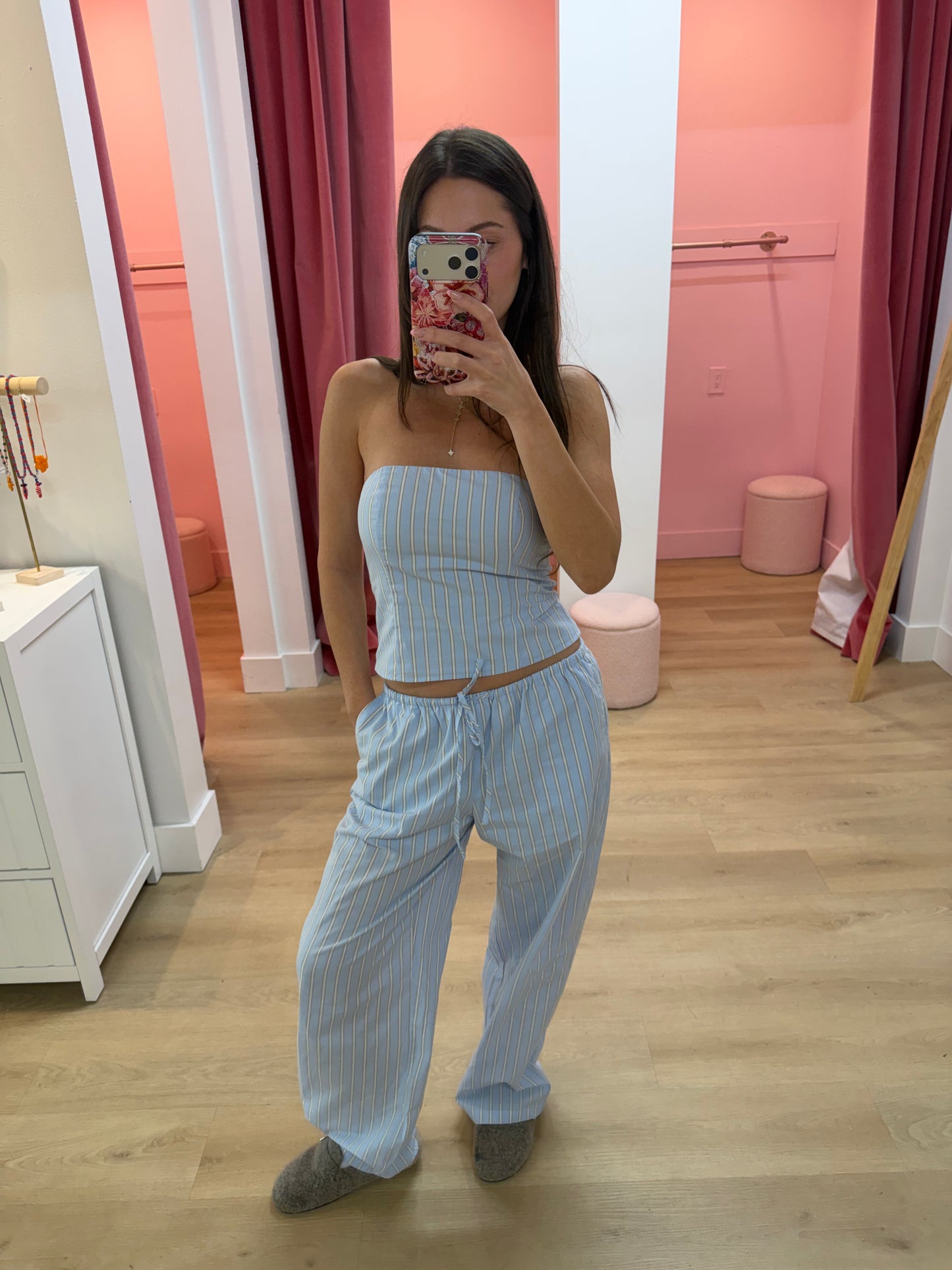 Lottie Tube Top - Stripe Blue