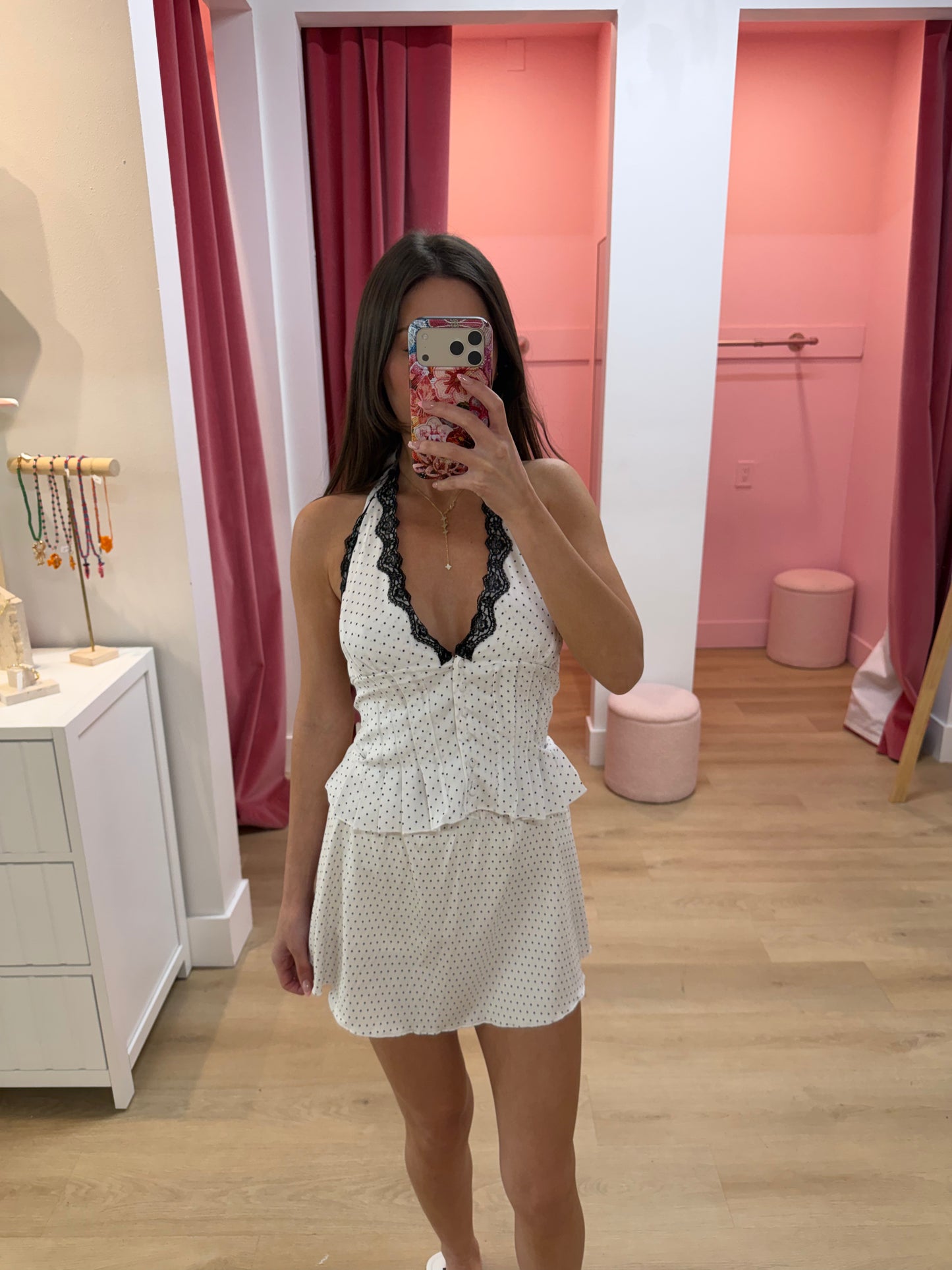 Penny Lace Halter Top - IVORY