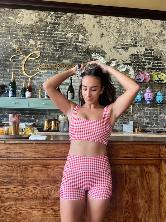 Millie Red Gingham Bra Top