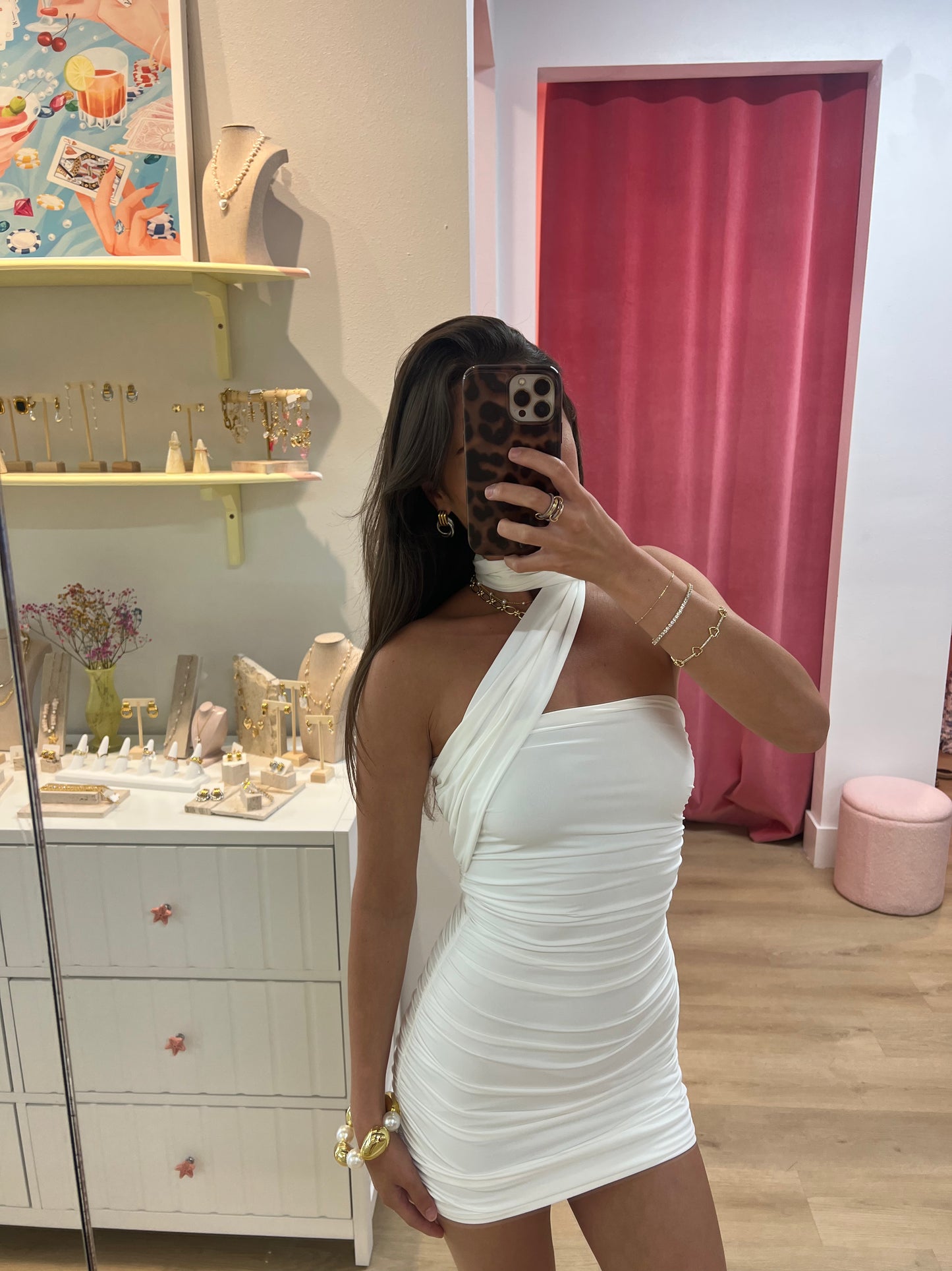 Rosemary Scarf Wrap Dress in White