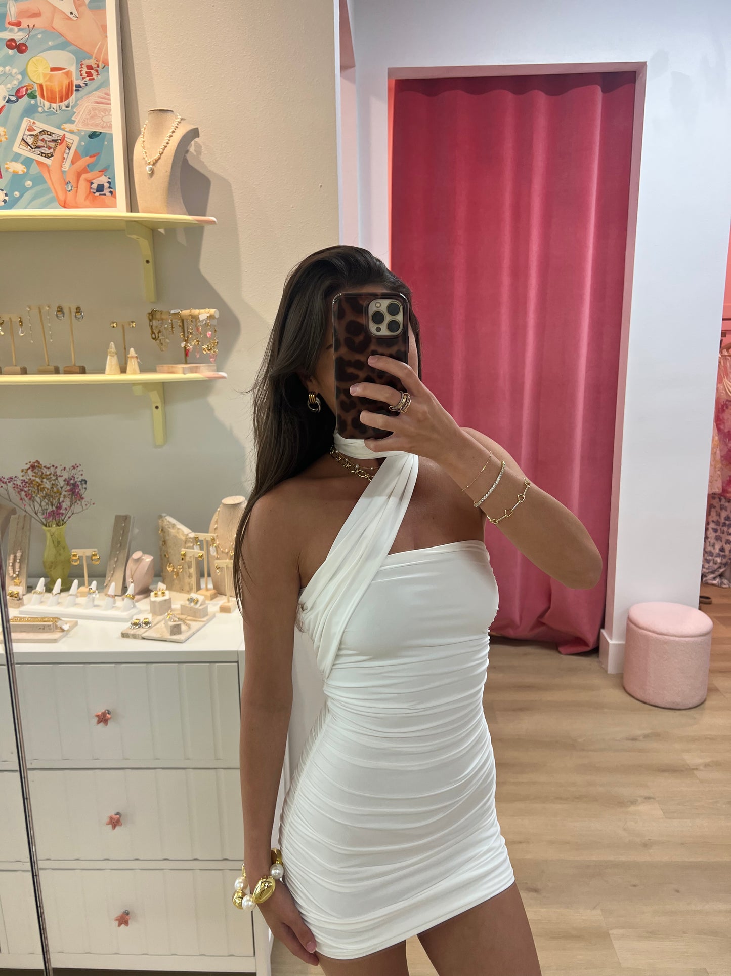 Rosemary Scarf Wrap Dress in White