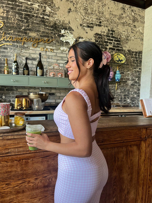 Millie Pink Gingham Bra Top