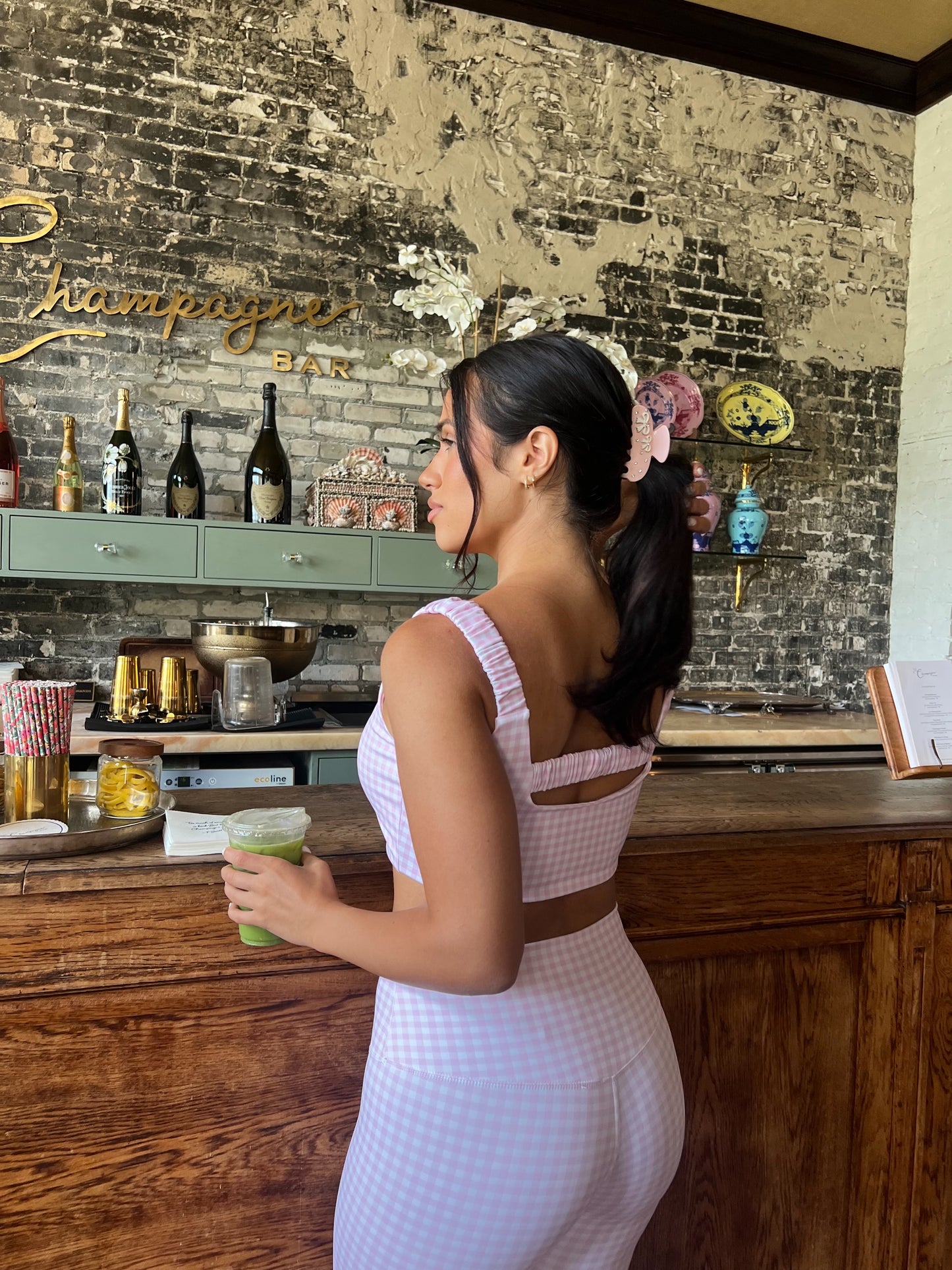 Millie Pink Gingham Bra Top