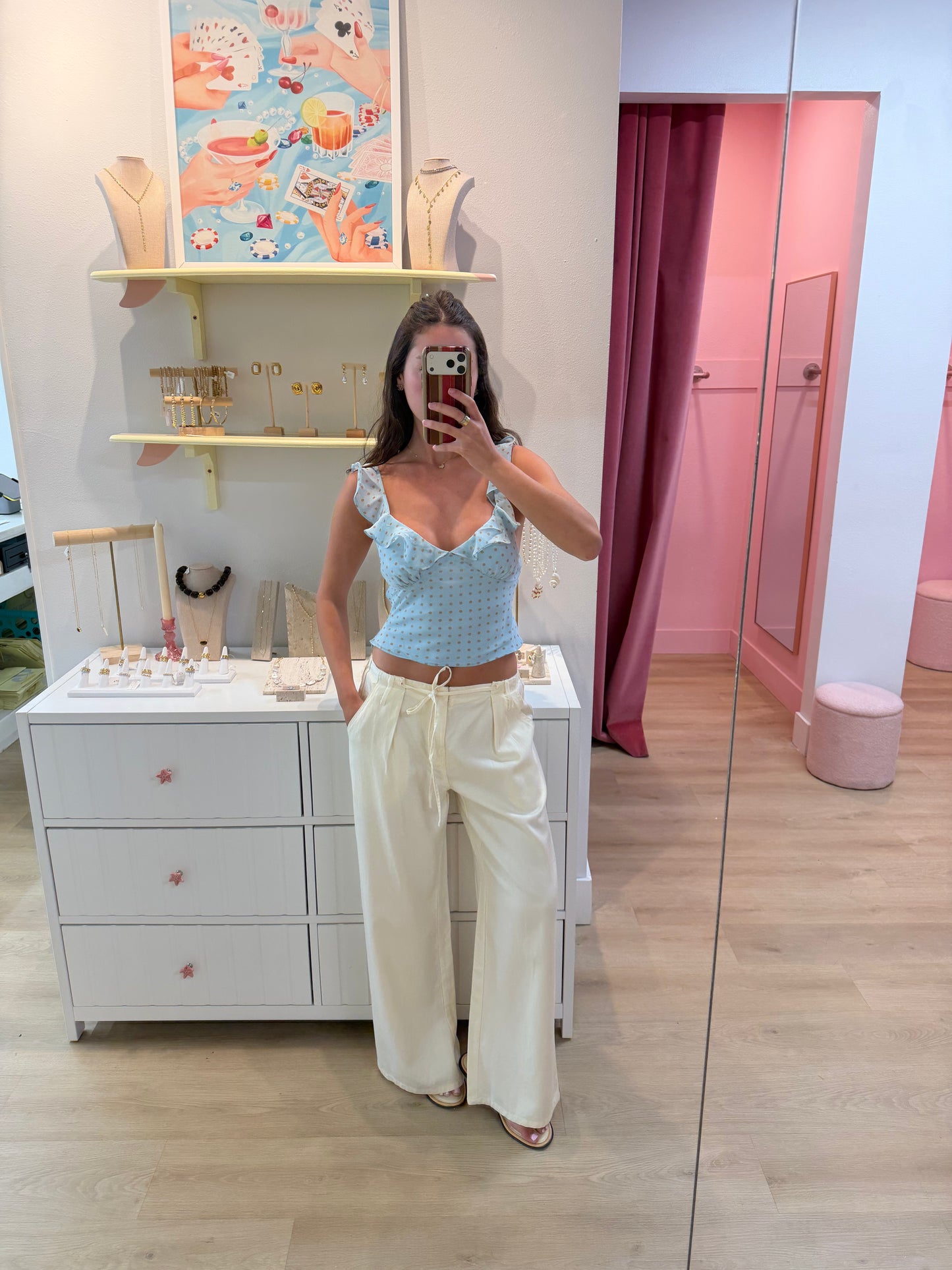 Lucinda Low-Rise Pleated Pants