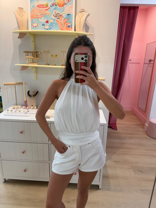 Blake White Denim Shorts