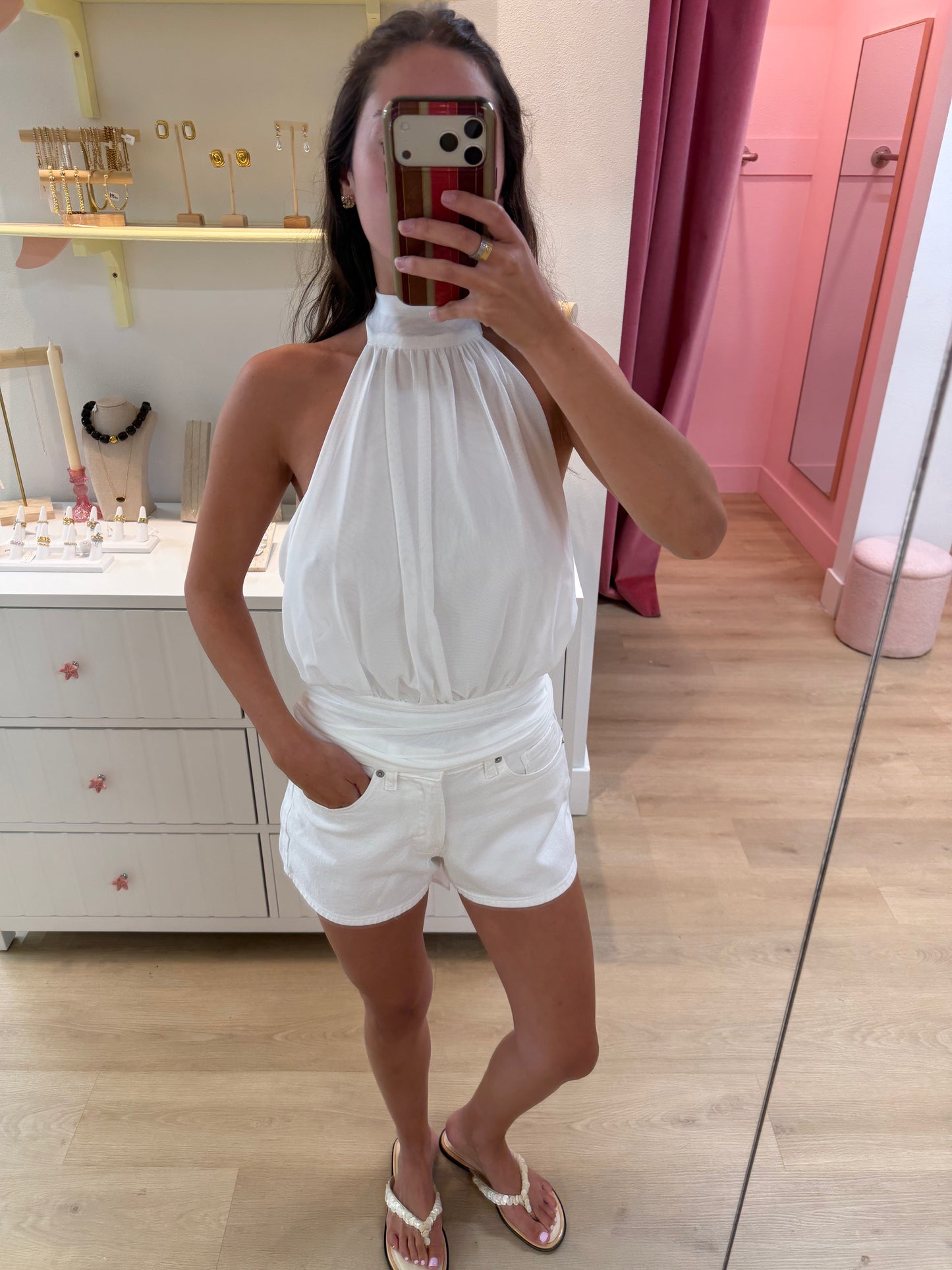Blake White Denim Shorts
