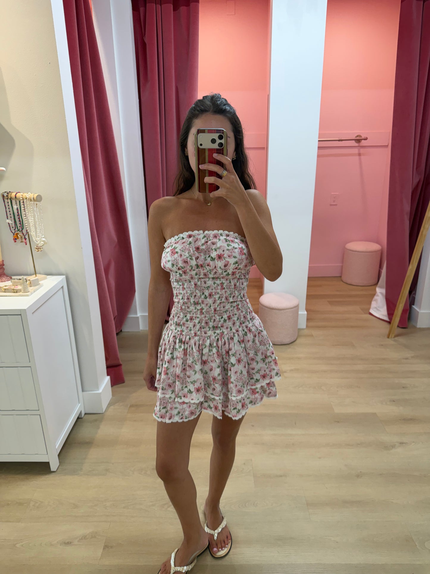 Clara Smocked Floral Tube Mini Dress