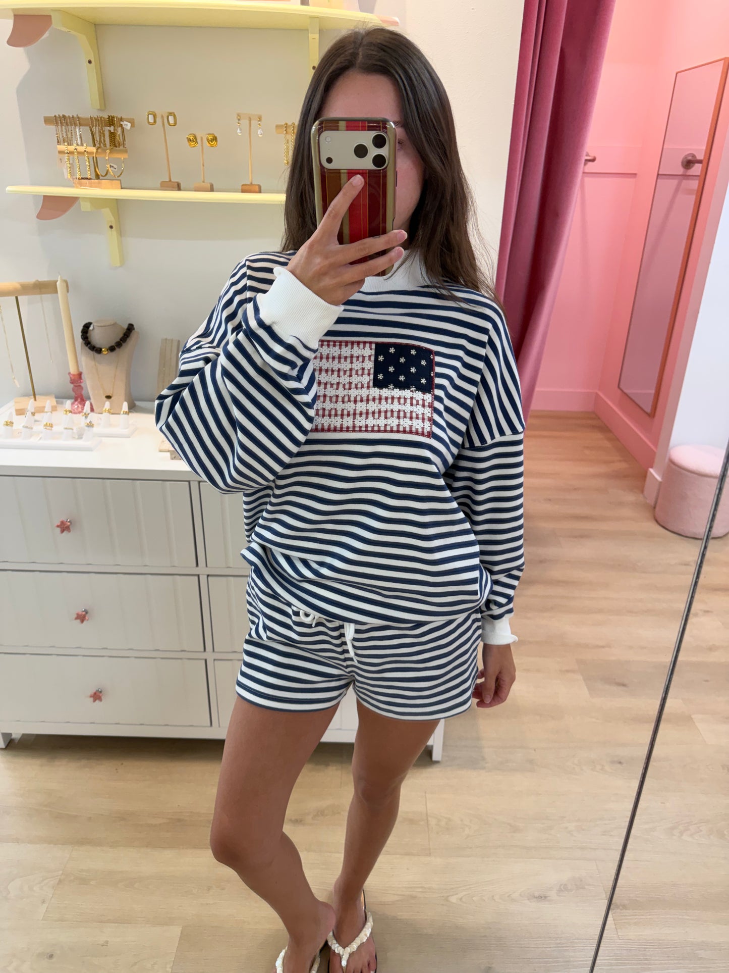 Americana Mock Neck Sweatshirts "USA"