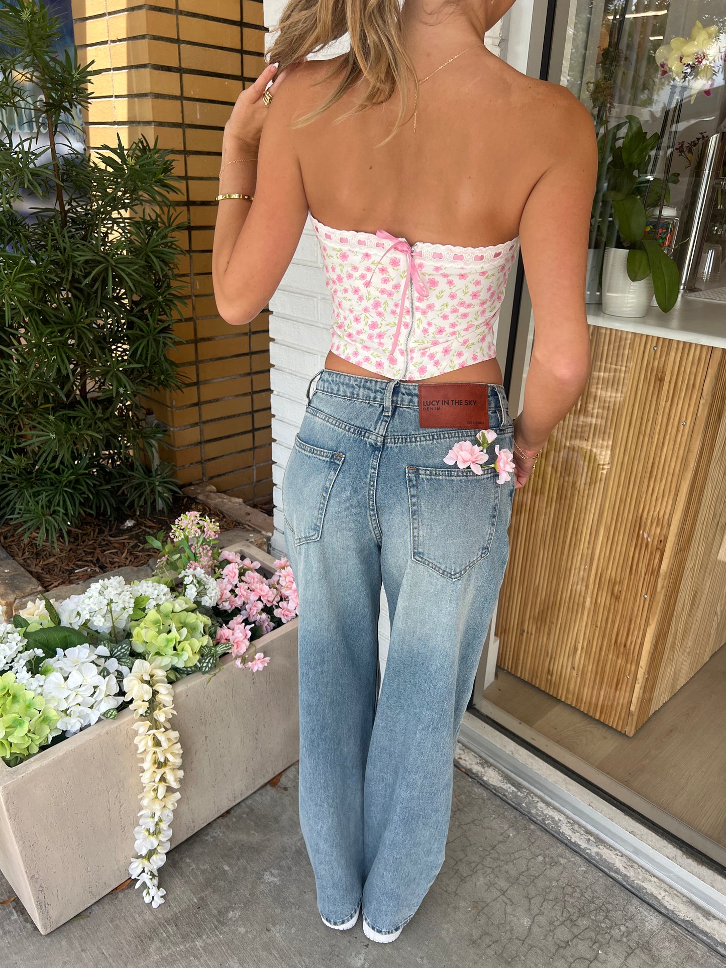 High Rise Wide Leg Jeans in Faded Denim