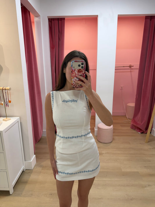 Amelie Floral Embroidered Vest Top