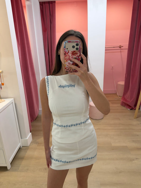 Amelie Floral Embroidered Skort