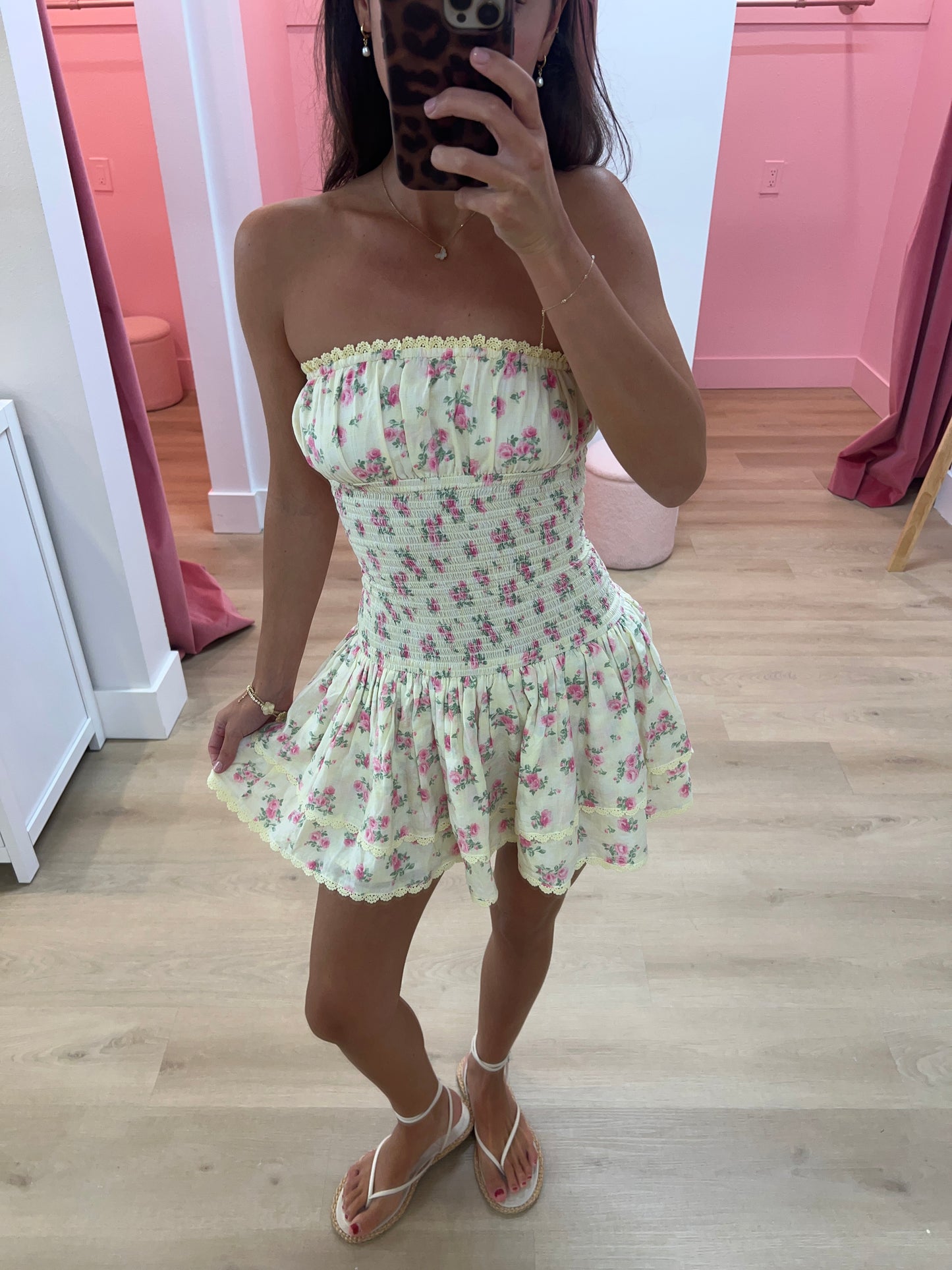 Miley Smocked Tube Mini Dress