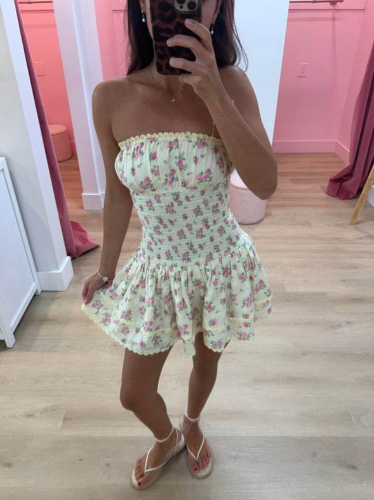 Miley Smocked Tube Mini Dress