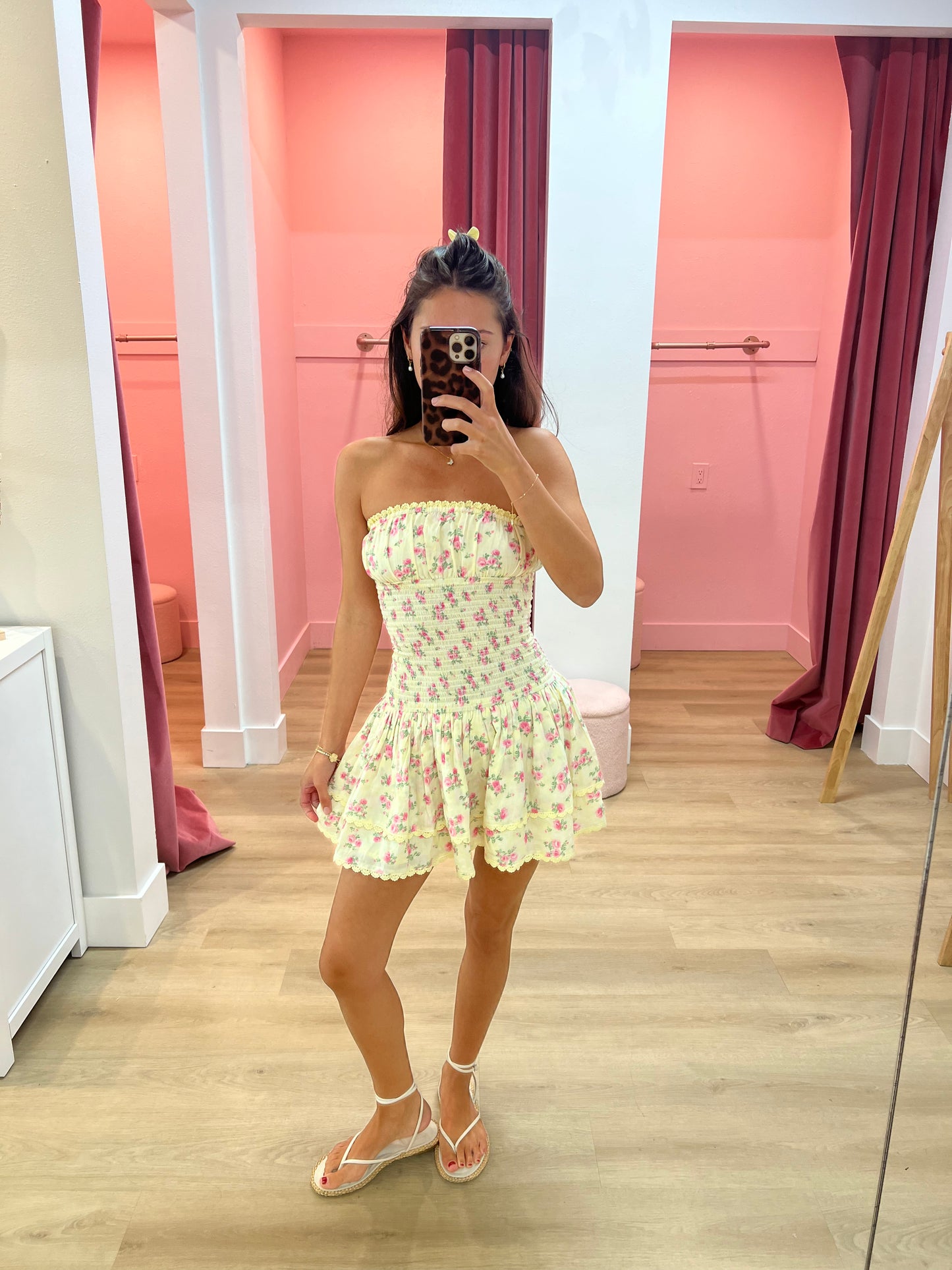 Miley Smocked Tube Mini Dress