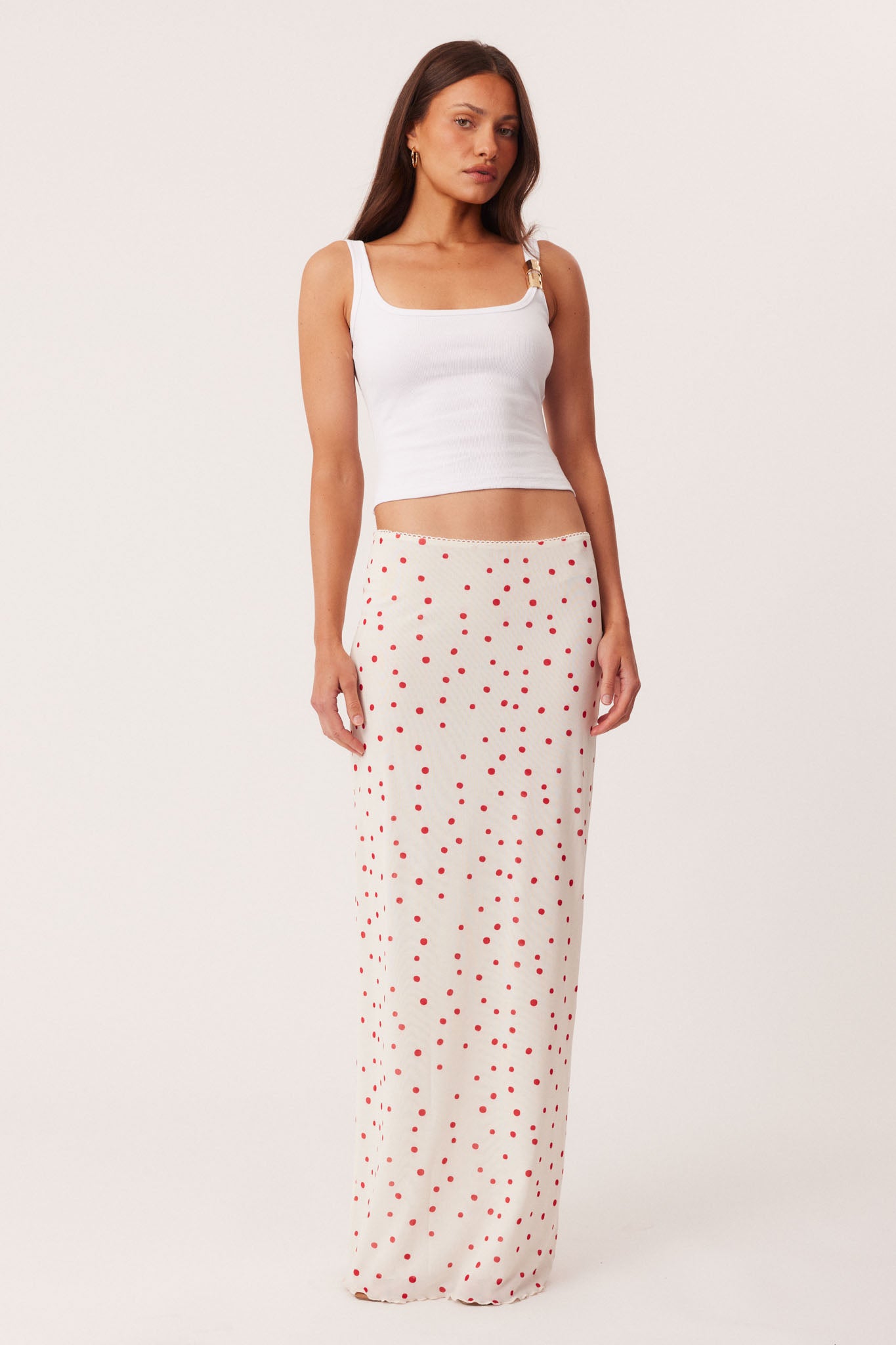 Savannah Maxi Skirt - Cherry Polka Dot
