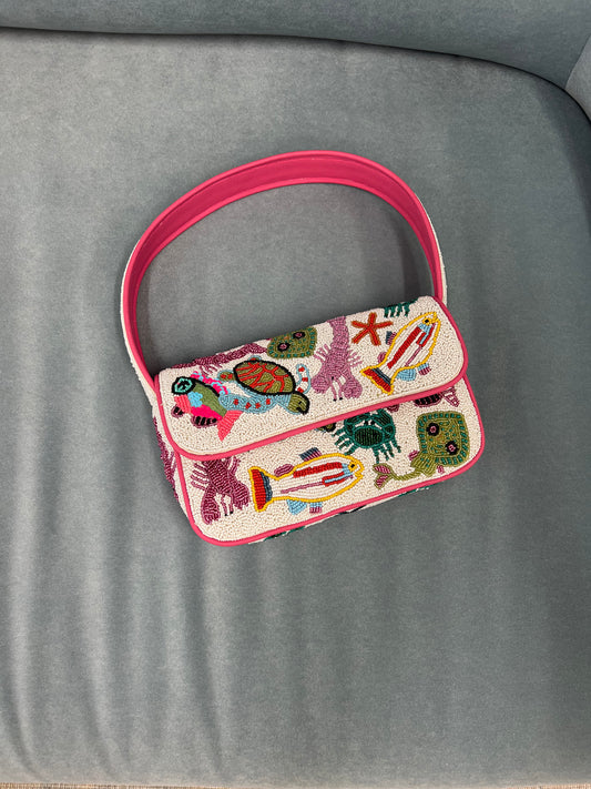 Underwater Beaded Shoulder Bag
