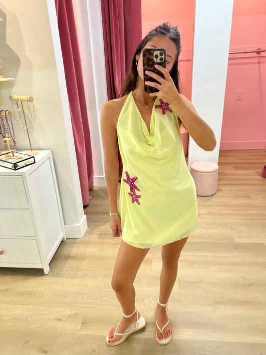 Luna Starfish Halter Mini Dress