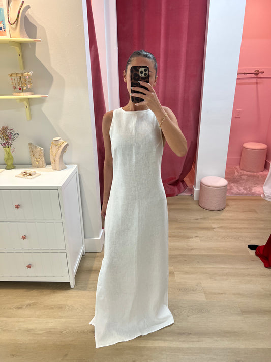 Olivia Sleeveless Maxi Linen Dress
