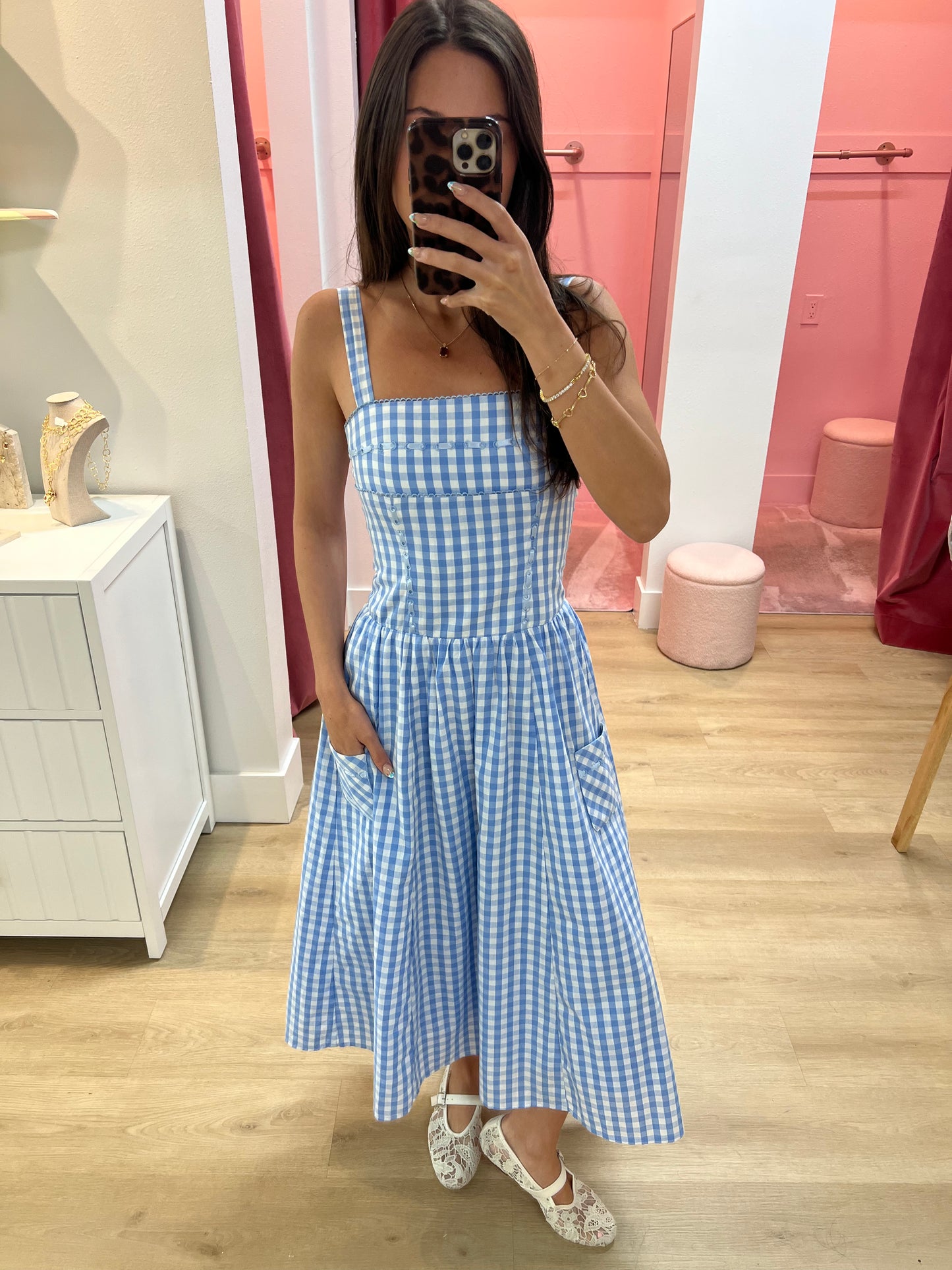 Giselle Gingham Midi Dress