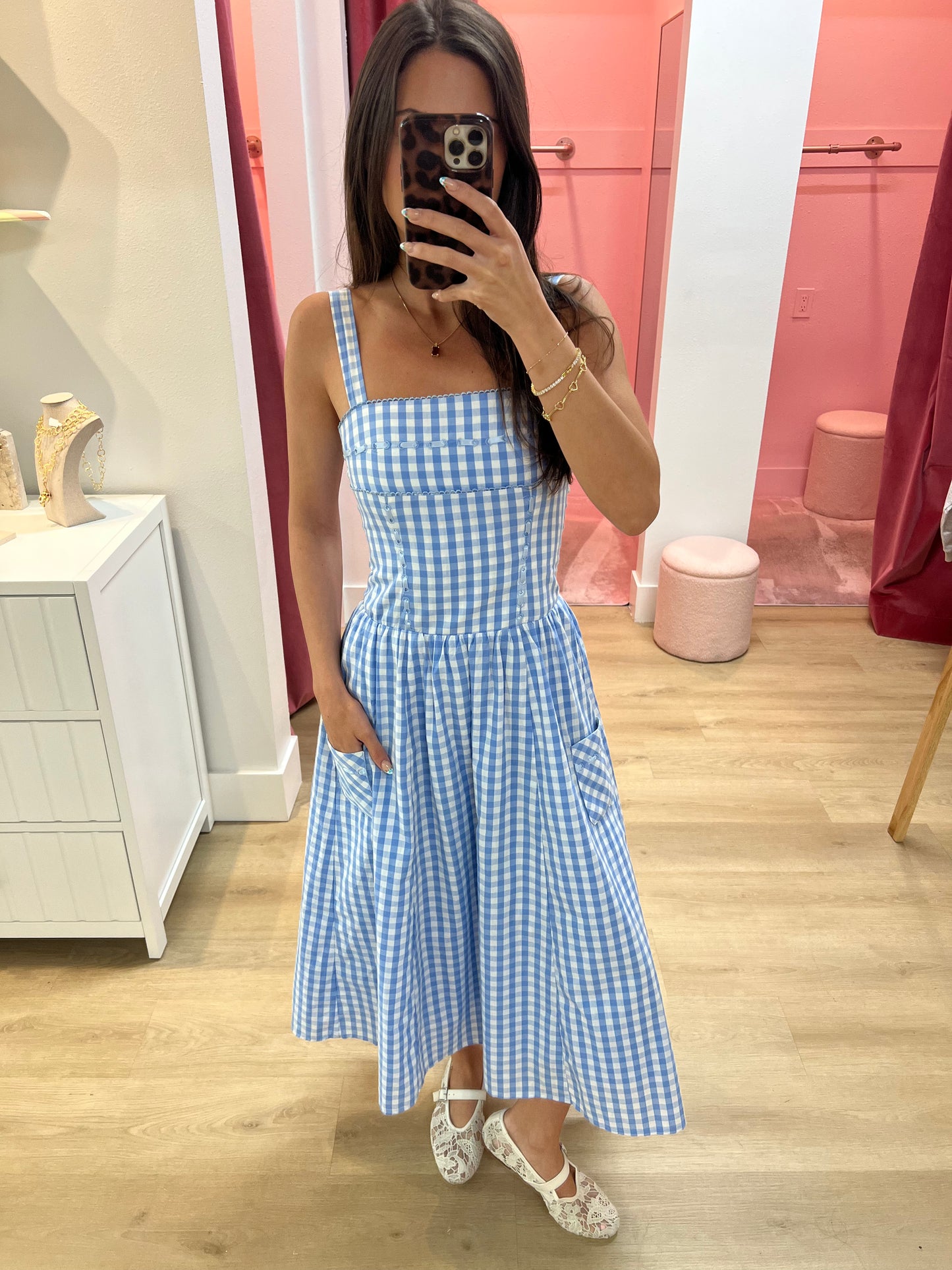 Giselle Gingham Midi Dress
