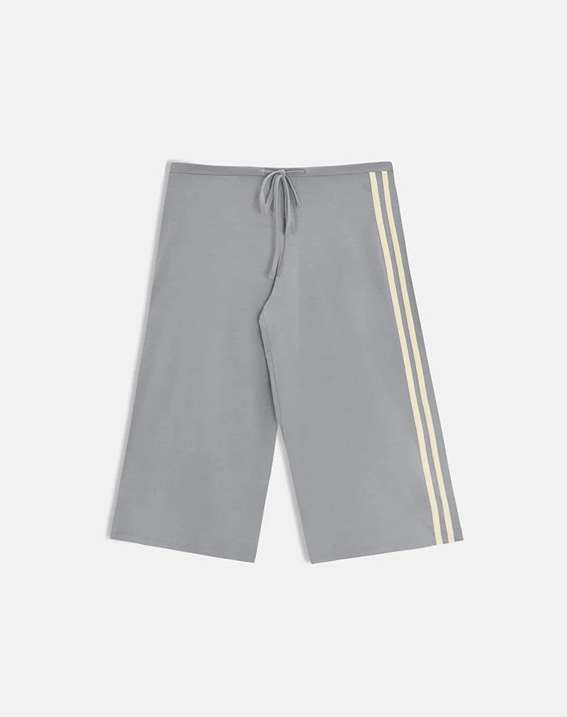 Lulu Capri Trouser - Grey/Yellow Stripes