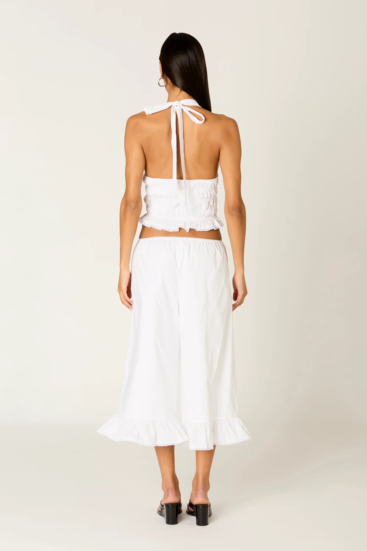 Felicity Halter Top - White Eyelet