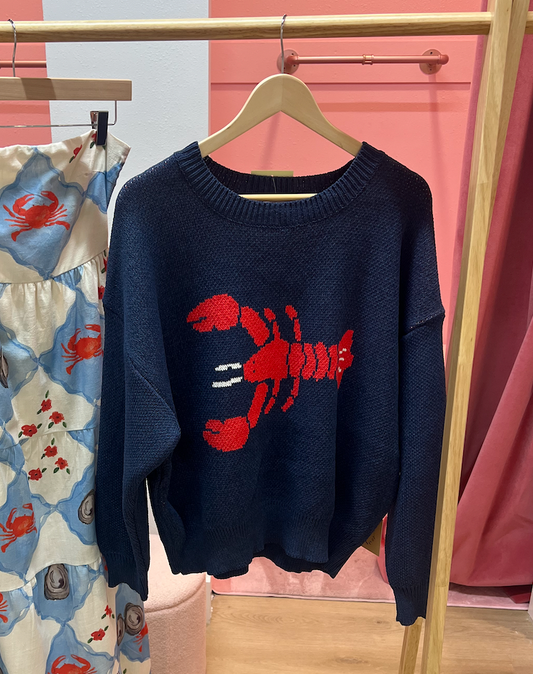 LOBSTER KNIT ROUND NECK SWEATER