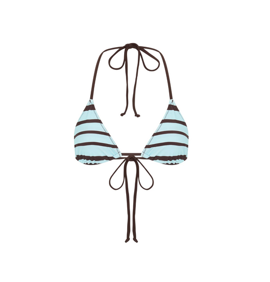 Rio Top - Aqua/Brown Stripe
