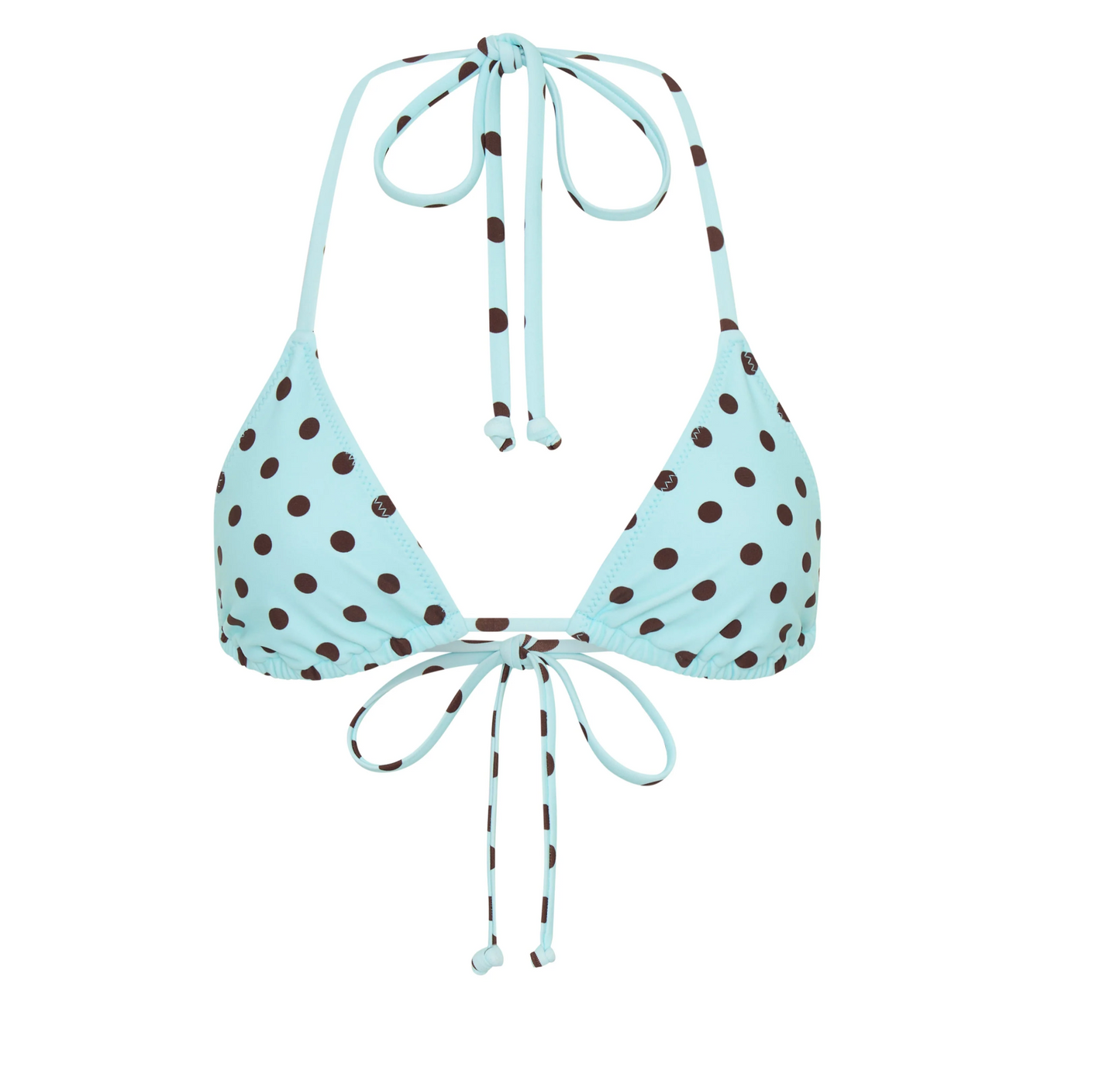 Rio Top - Aqua/Brown Polka