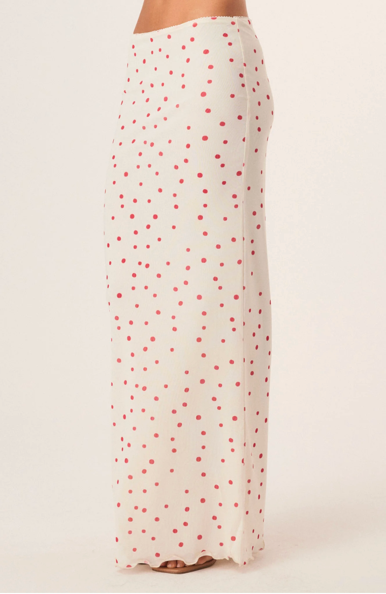 Savannah Maxi Skirt - Cherry Polka Dot