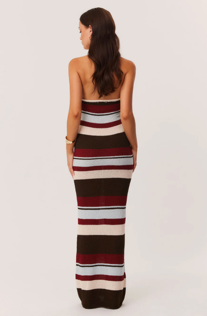Effie Halter Maxi Dress - Multi Stripe
