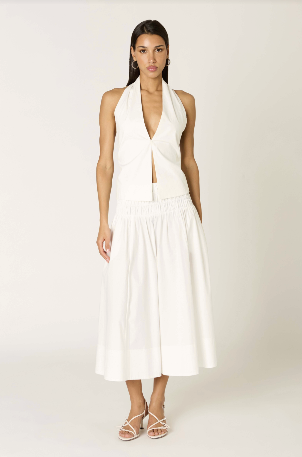 June Maxi Poplin Skirt - Pearl White