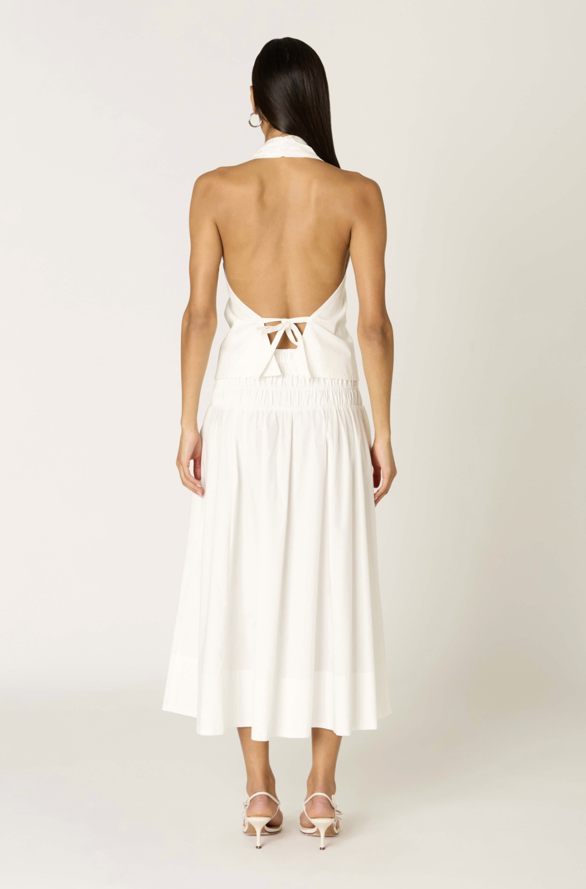 June Maxi Poplin Skirt - Pearl White