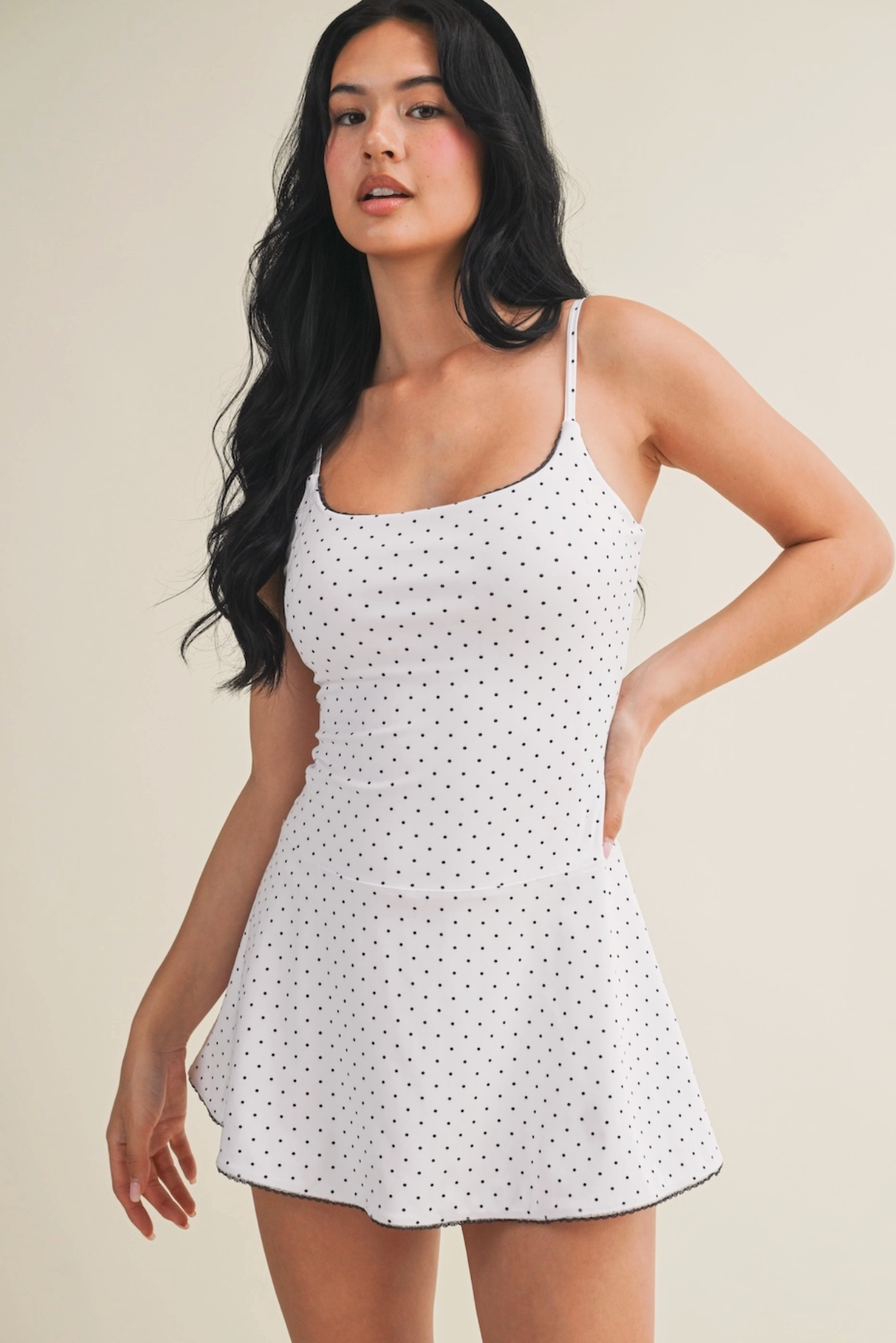 Tracy Polka Dot Active Dress - black/white