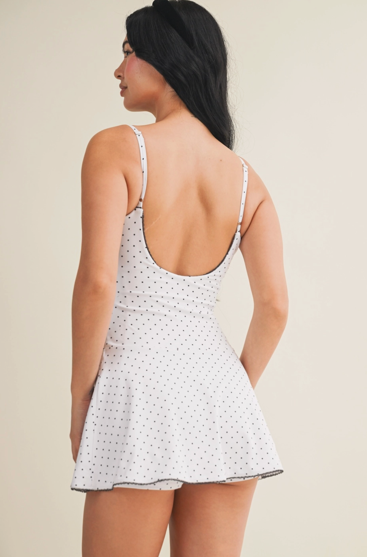Tracy Polka Dot Active Dress - black/white