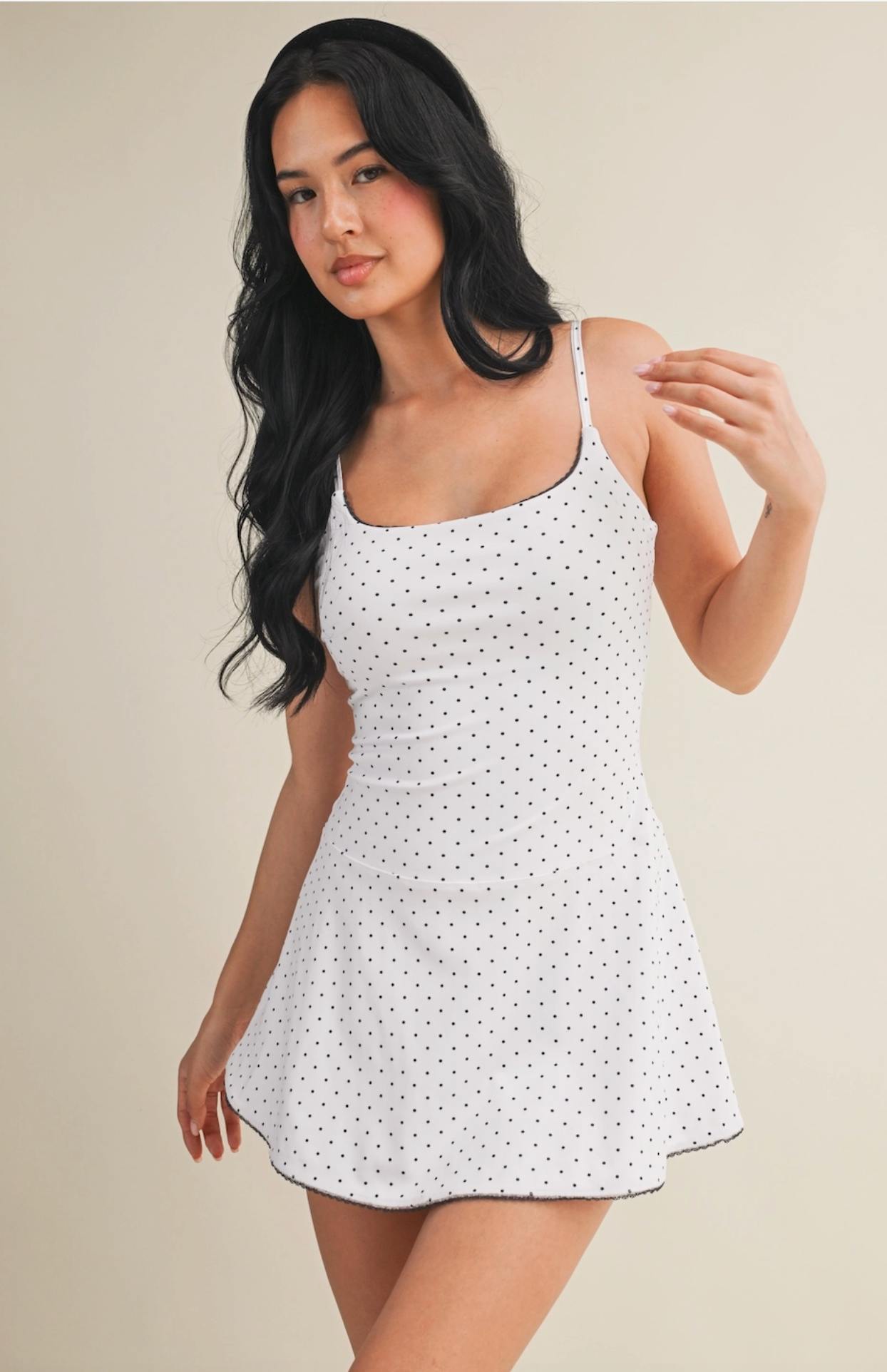 Tracy Polka Dot Active Dress - black/white