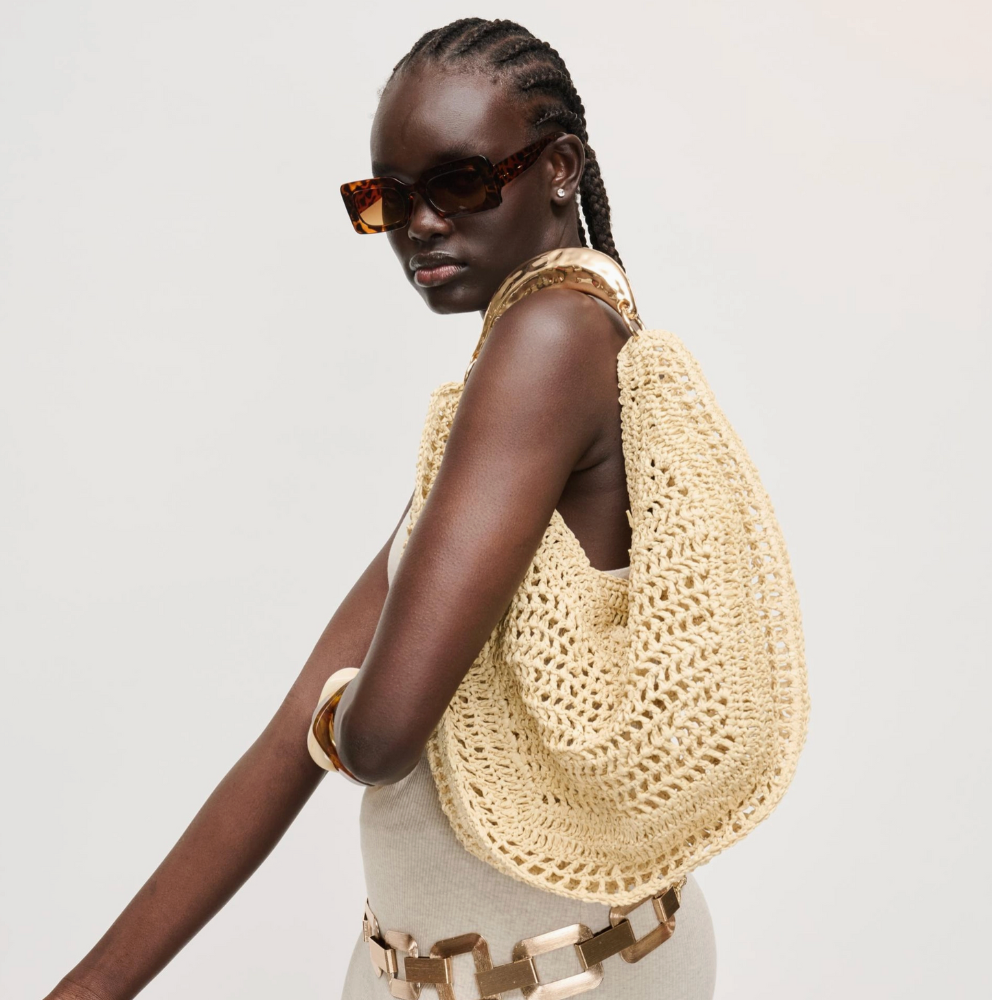 Goldie Hobo Bag - Natural