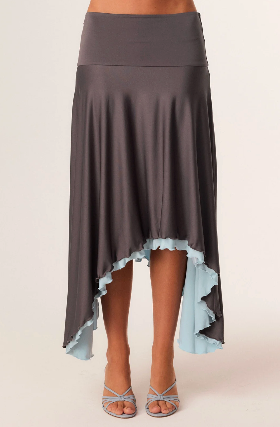 Addison Midi Skirt - Slate/ Aqua
