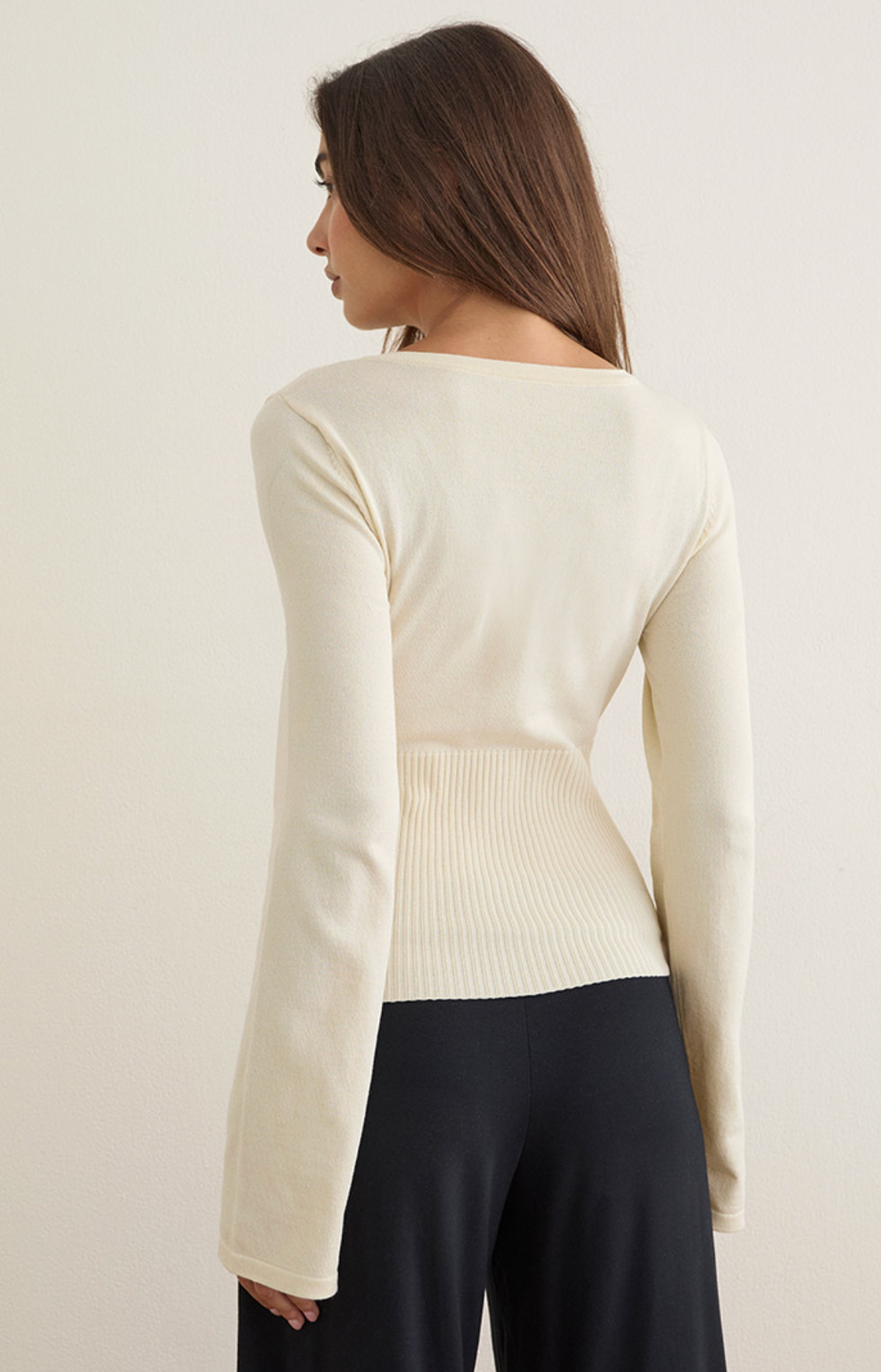 Raye Keyhole Knit Top - Cream